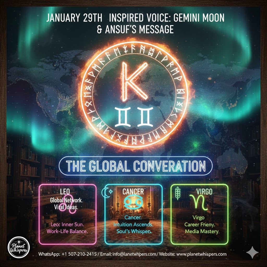 Gemini Moon and Ansuz rune Jan 29 2026 with bright intellectual light