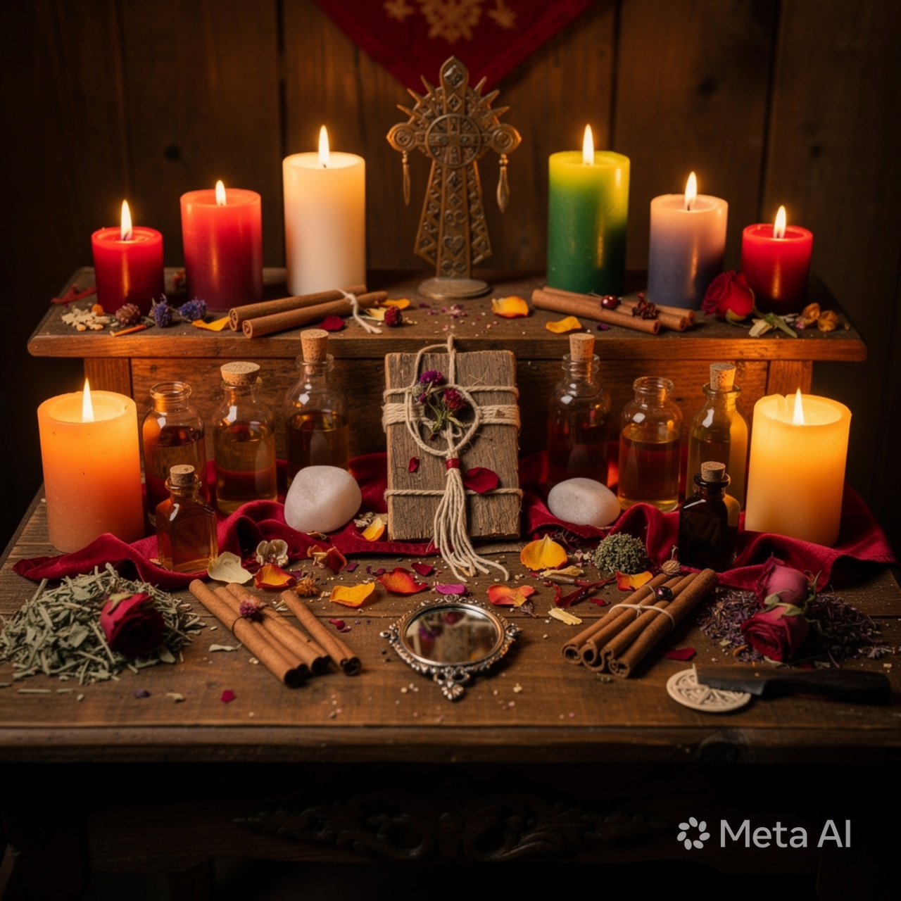 Voodoo Liebeszauber Ritual mit Kerzen und schwarzer Magie für Liebe und Partnerrückführung