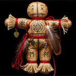 Mystical voodoo doll used in a symbolic protection ritual representing spiritual shielding against negative energy and harmful influences.
