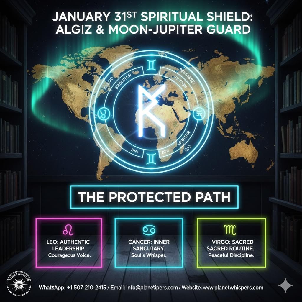 Algiz rune shield with Gemini Moon and Jupiter alignment Jan 31 2026