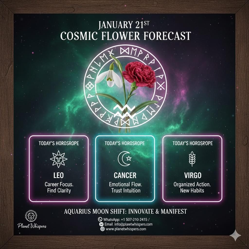 January birth flower chart with Carnation and Snowdrop for 2026